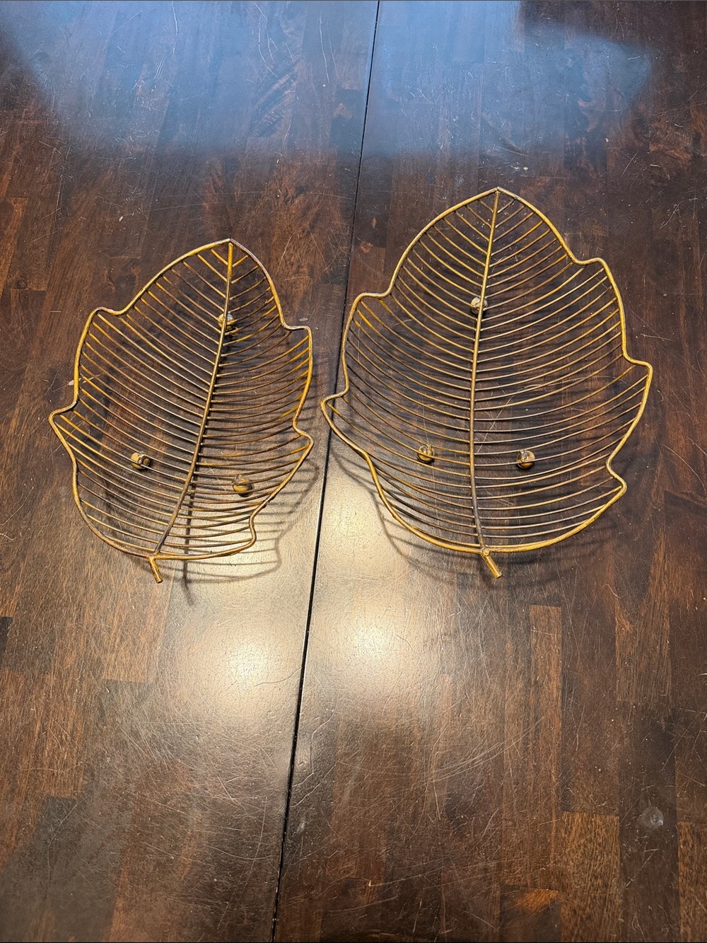 Leaf Wire Decorative Trays - Set of 2